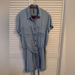 Chambray Shorts Romper